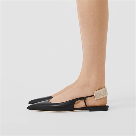 burberry logo detail leather slingback flats|Burberry Monogram Motif Leather Slingback Flat .